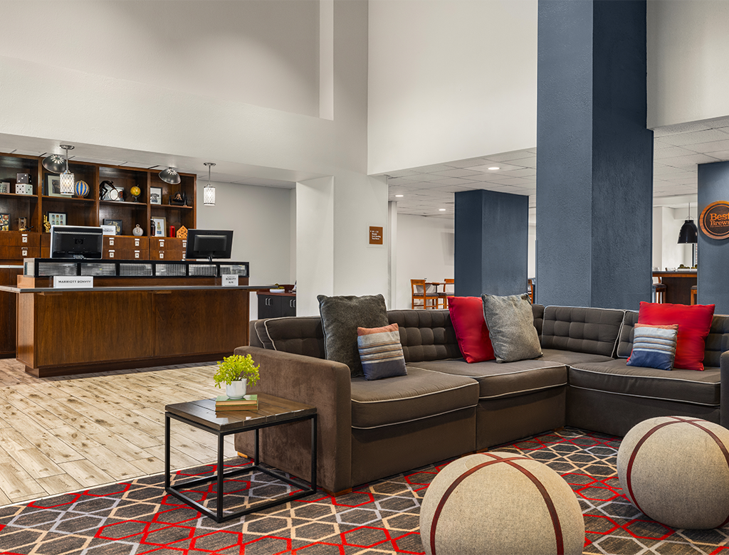 Four Points by Sheraton in Greensboro hotel lobby.